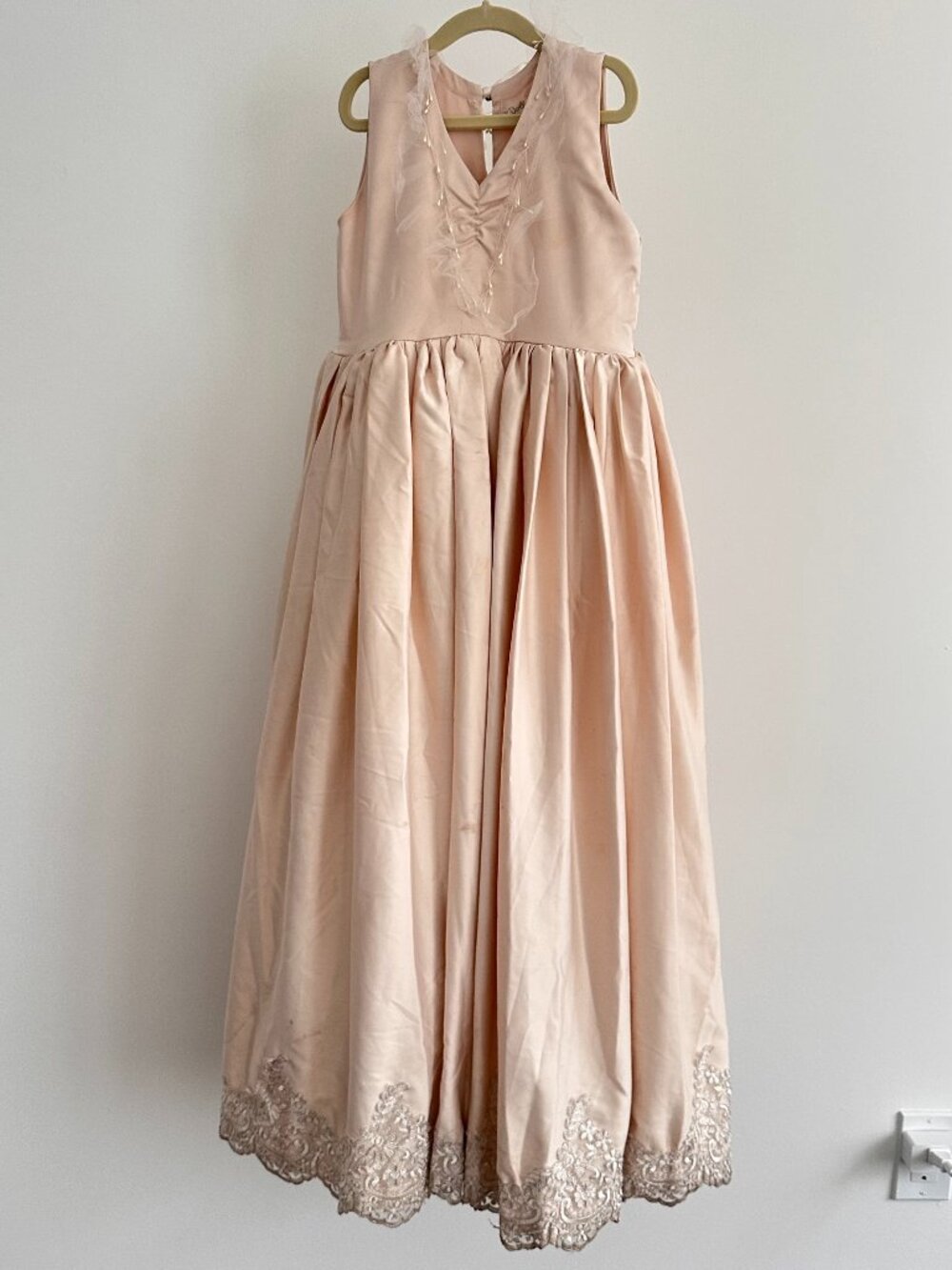 Dollcake Girls Blush Pink Satin Tulle Lace Ball Gown Formal Dress Size 8